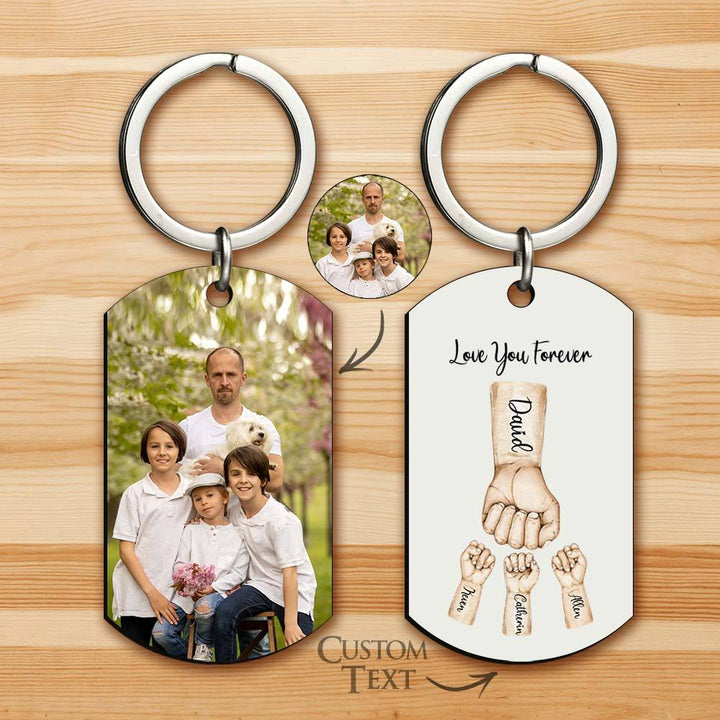Custom Bump Keychain Best Dad Ever Keychain Photo Keyring Father's Day Gift
