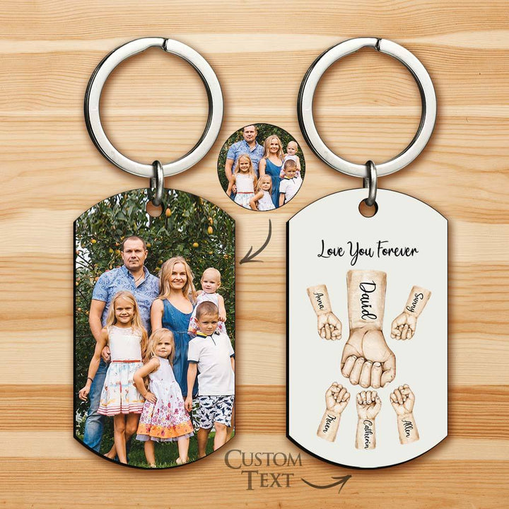 Custom Bump Keychain Best Dad Ever Keychain Photo Keyring Father's Day Gift