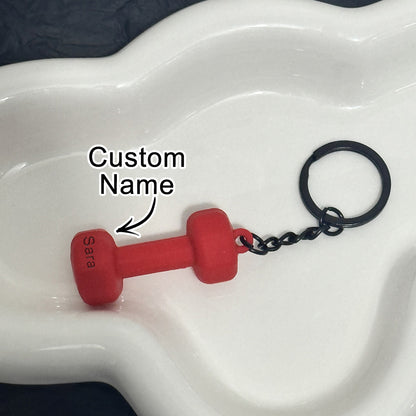 Custom Name Dumbbell Keychain Accessories Equipment Pendant Mini Backpack Keychain
