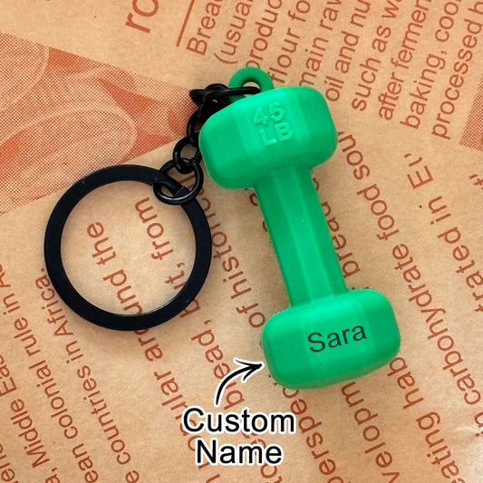 Custom Name Dumbbell Keychain Accessories Equipment Pendant Mini Backpack Keychain