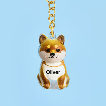 Custom Name Dog Hair Collector Keychain Bag Charm Memorial Storage Box with Text Perfect for Storing Pet Hair Gift for Dog Lovers