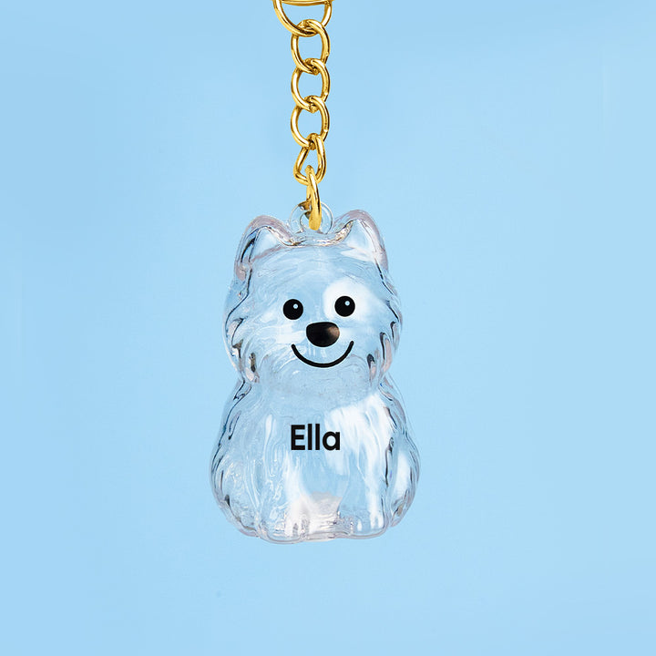 Custom Name Dog Hair Collector Keychain Bag Charm Memorial Storage Box with Text Perfect for Storing Pet Hair Gift for Dog Lovers