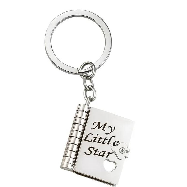 Personalized My Little Star Book Keychain – A Letter to My Daughter in a Locket Pendant with Message Inside Meaningful Gift