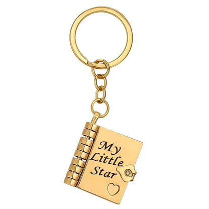 Personalized My Little Star Book Keychain – A Letter to My Daughter in a Locket Pendant with Message Inside Meaningful Gift