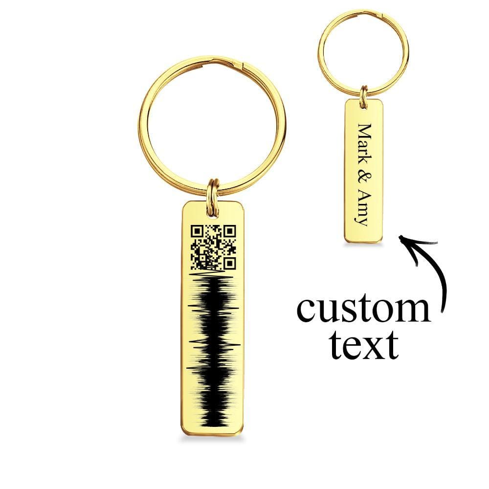 Custom Engraved Keychain QR Code Keychain With Name Audio Gifts
