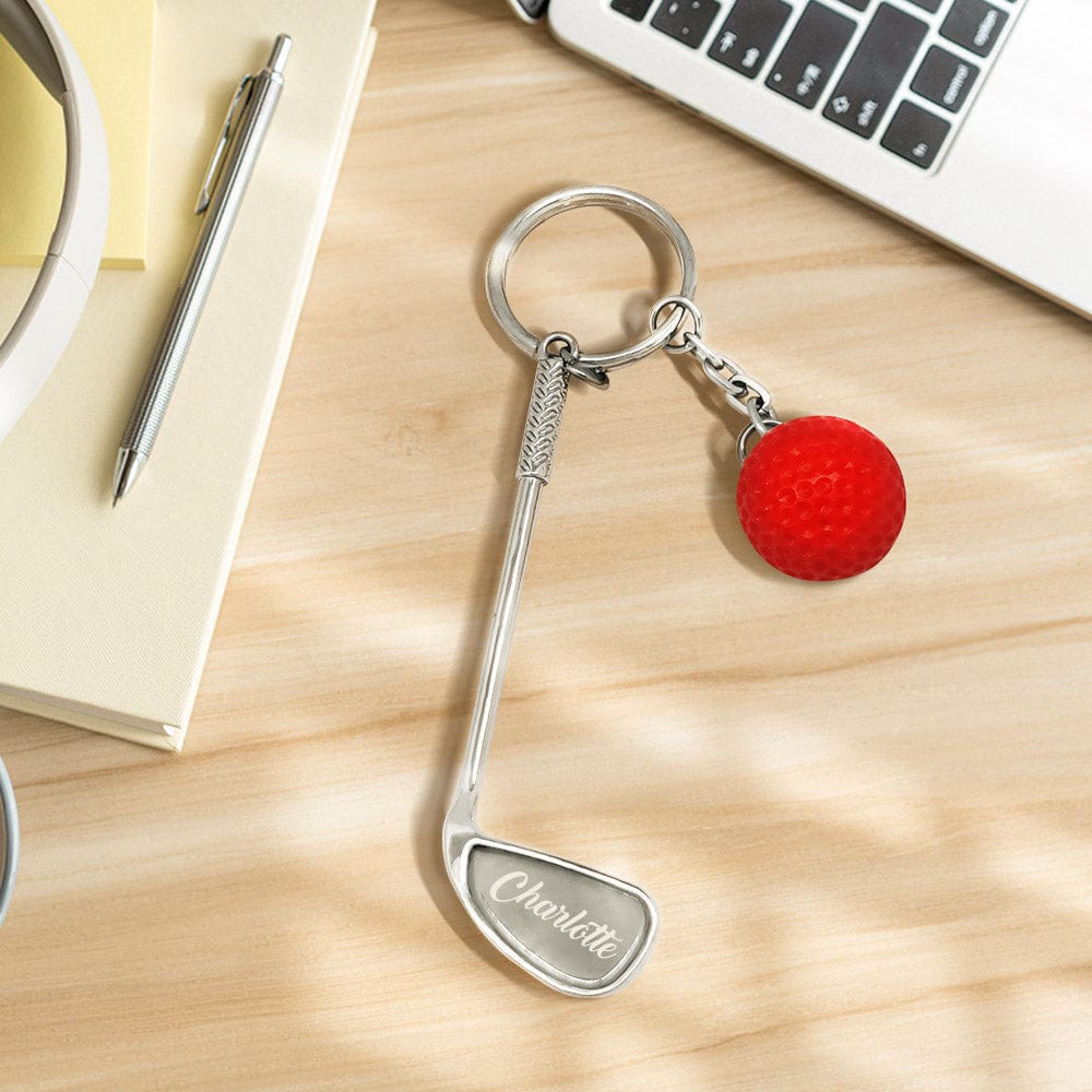 Golf Ball Keychain Personalized Name Keychain Gift for Golf Lover