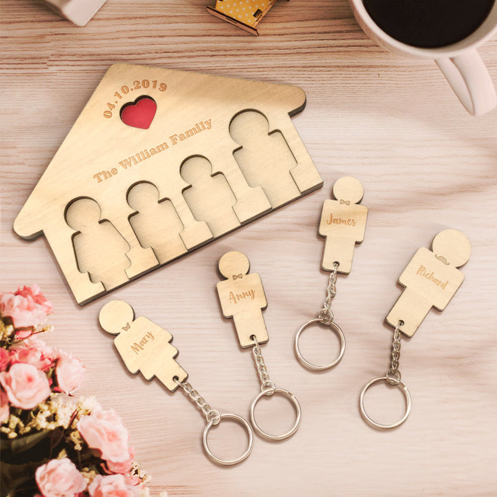 Custom Name Keychain Holder Personalized Keychain Home Decorative Gift for Family
