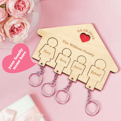 Custom Name Keychain Holder Personalized Keychain Home Decorative Gift for Family