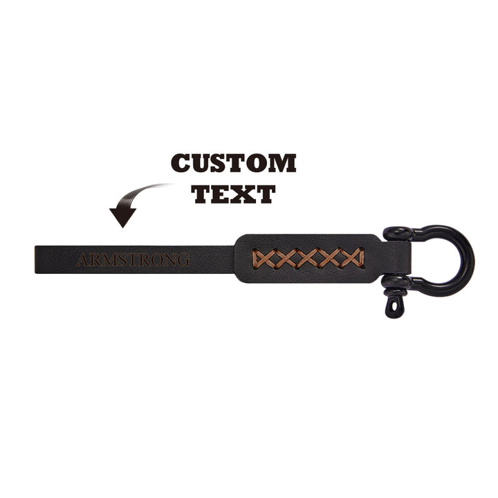 Custom Engraved Keychain Leather Car Keychain Men's Gifts