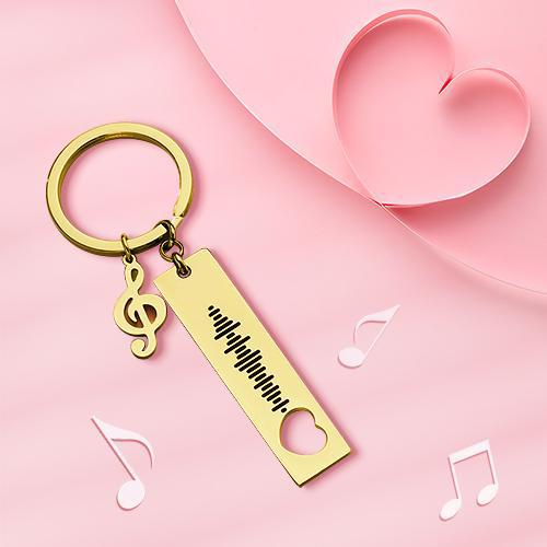 Custom Scannable Music Code Keychain with Muisc Note