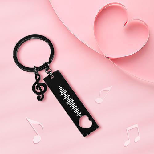 Custom Scannable Music Code Keychain with Muisc Note