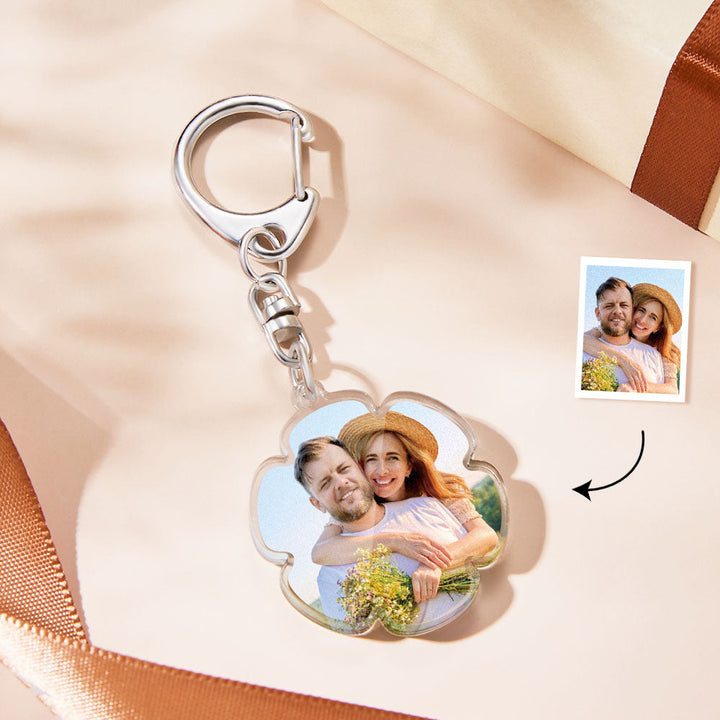Custom Photo Flower-shaped Keychain Personalized Petal Acrylic Pendant Gifts for Girls