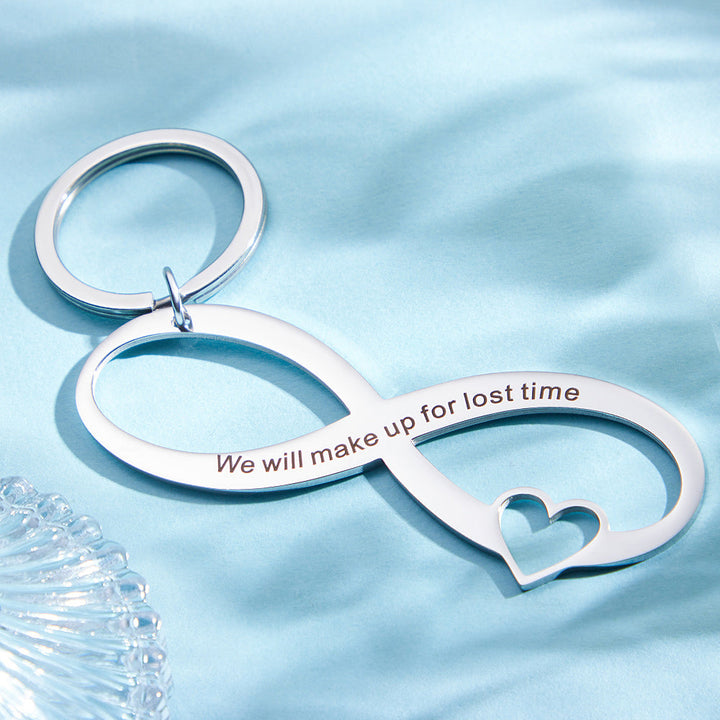 Custom Engraved Keychain Infinity Symbol Hollow Out Creative Gifts