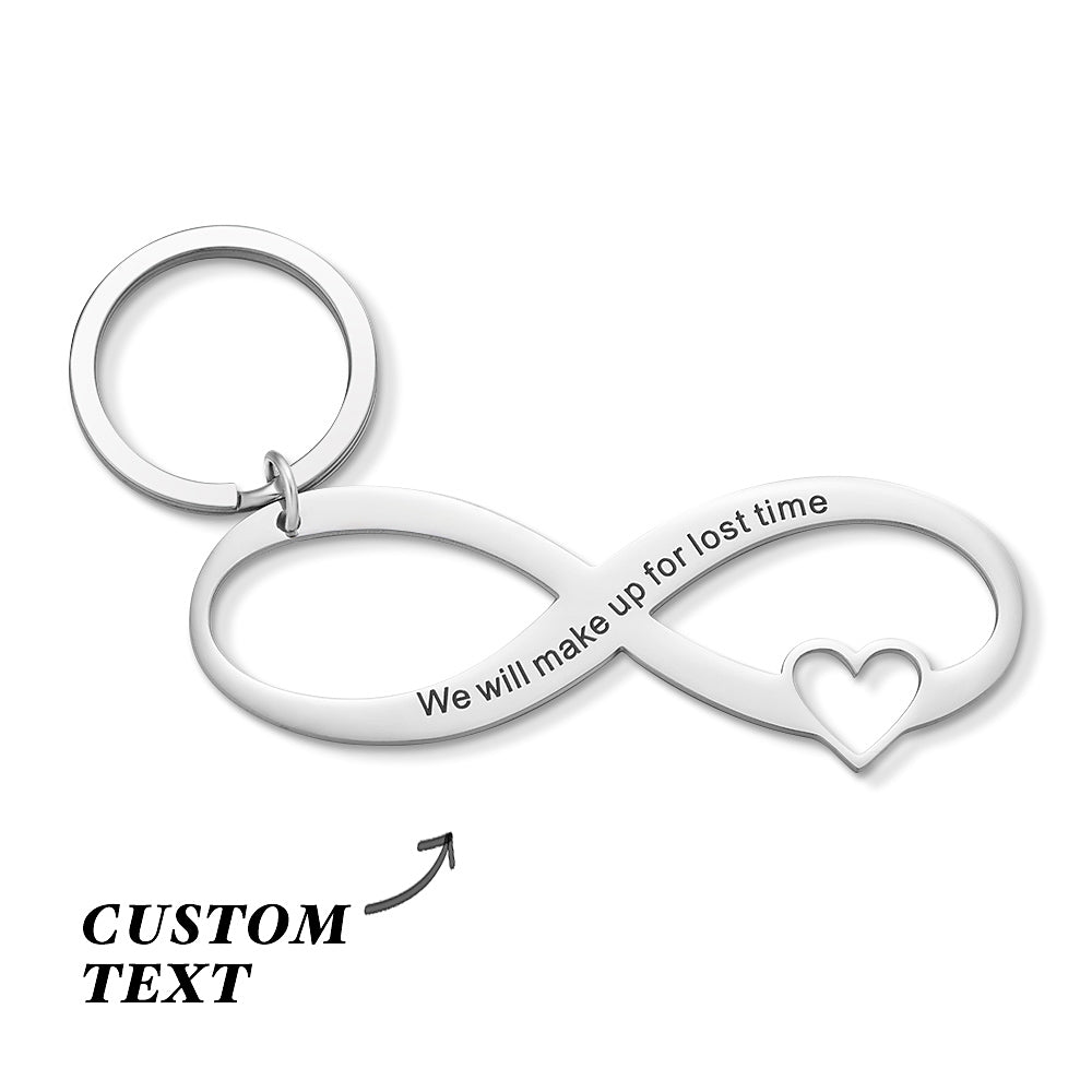 Custom Engraved Keychain Infinity Symbol Hollow Out Creative Gifts
