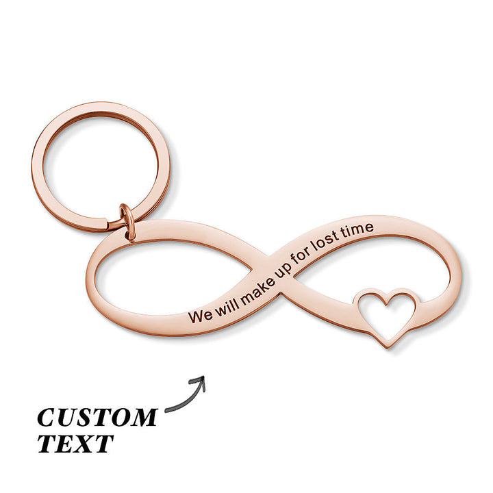 Custom Engraved Keychain Infinity Symbol Hollow Out Creative Gifts