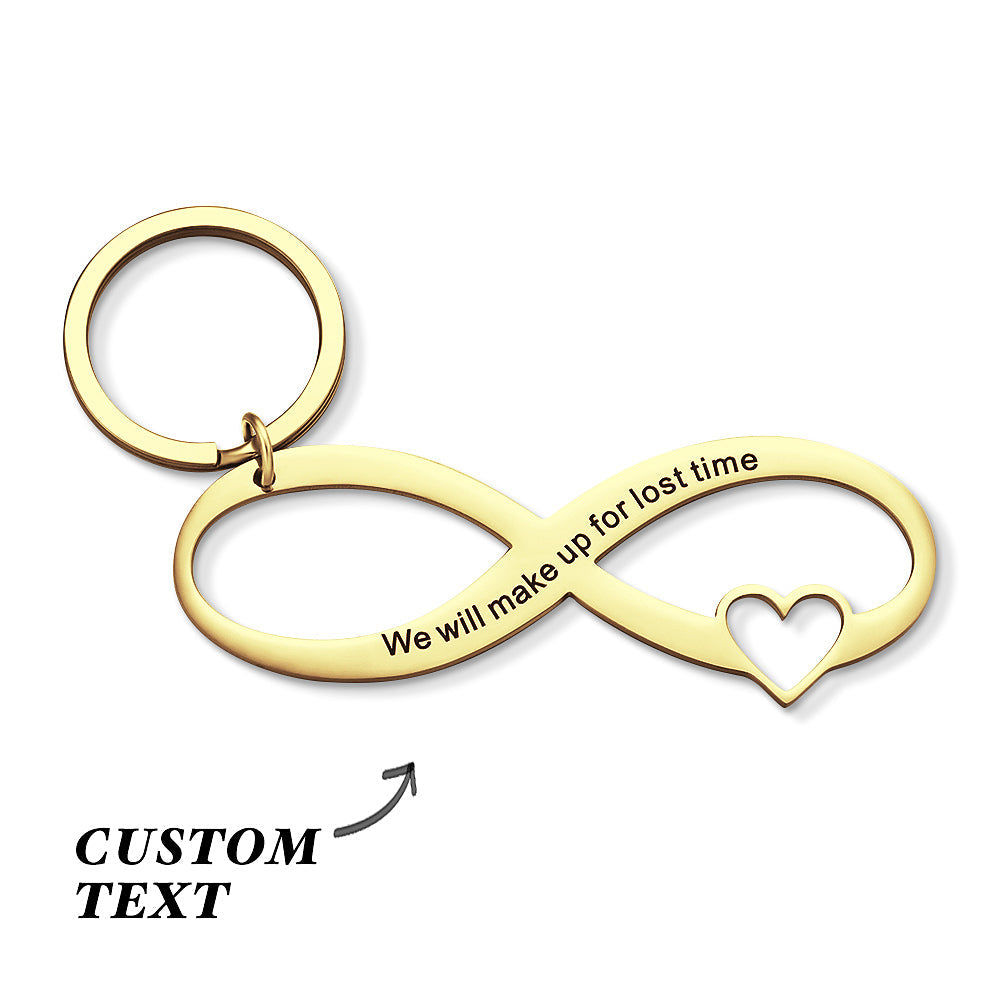 Custom Engraved Keychain Infinity Symbol Hollow Out Creative Gifts