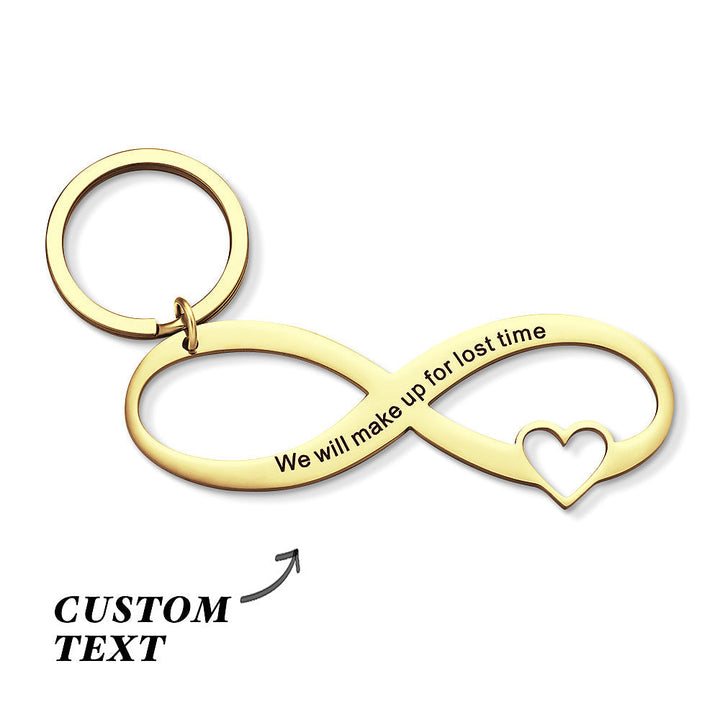 Custom Engraved Keychain Infinity Symbol Hollow Out Creative Gifts