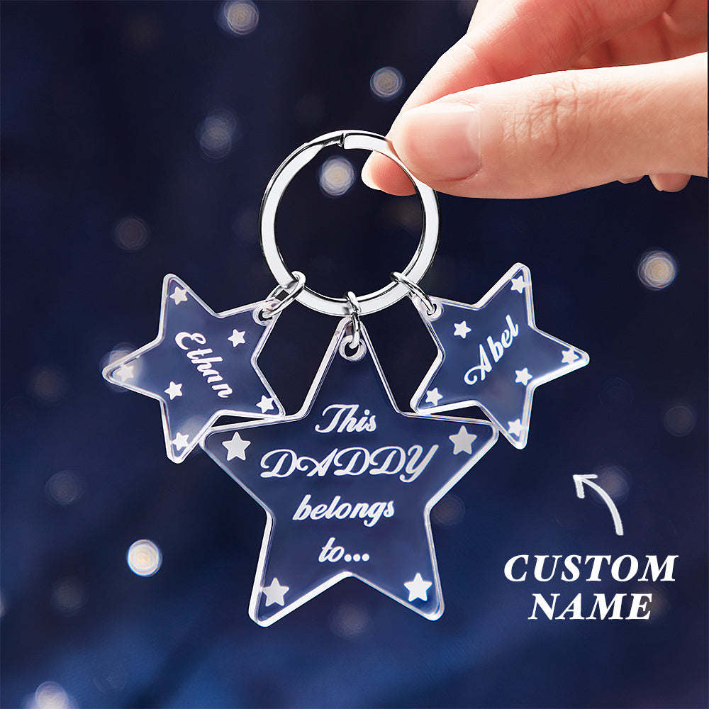 Custom Engraved Keychain Unique Star Acrylic Gifts