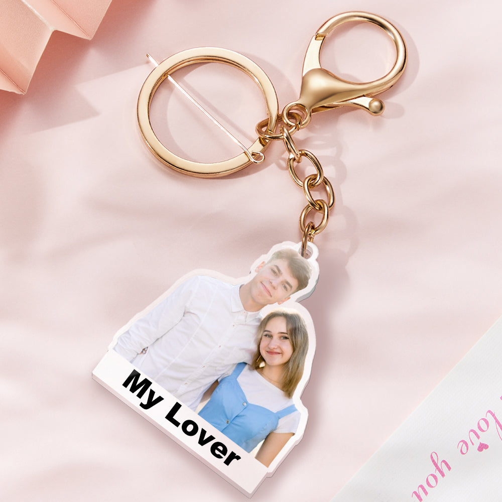 Custom Photo Keychain Colorful Picture Unique Design With Personalized Text