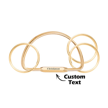 Custom Engraved Keychain Multi-layer Key Ring Brass Creative Gifts