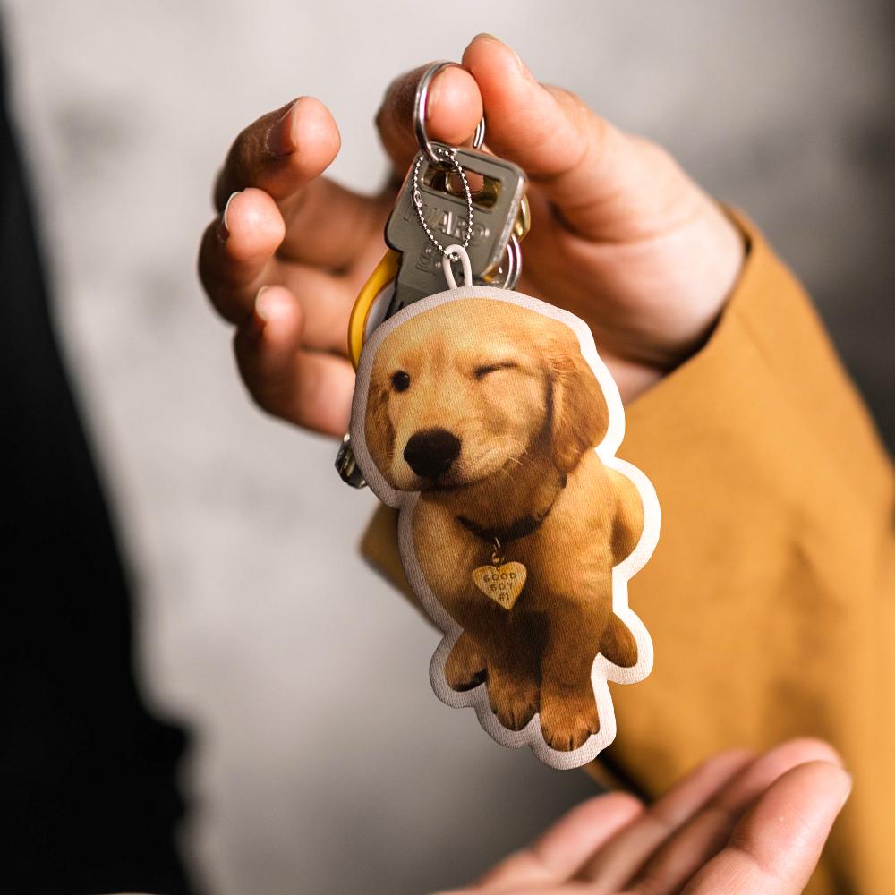Custom Pet Pillow Keychain Name and Photo Keychains Gifts For Pet Lovers