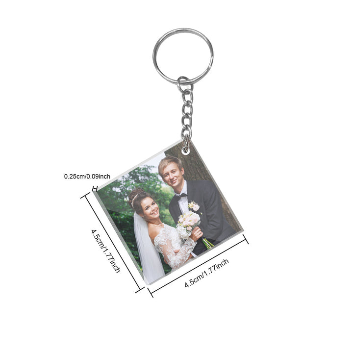 Custom Double Sided Acrylic Calendar Keychain Personalized Photo Keychain Birthday Christmas Gift for Lover