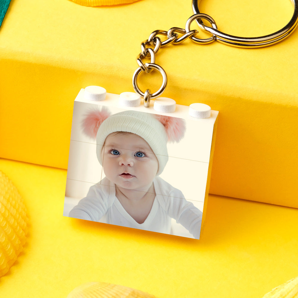 Custom Photo Building Block Keychain Bricks Puzzle Keychain Square Shape