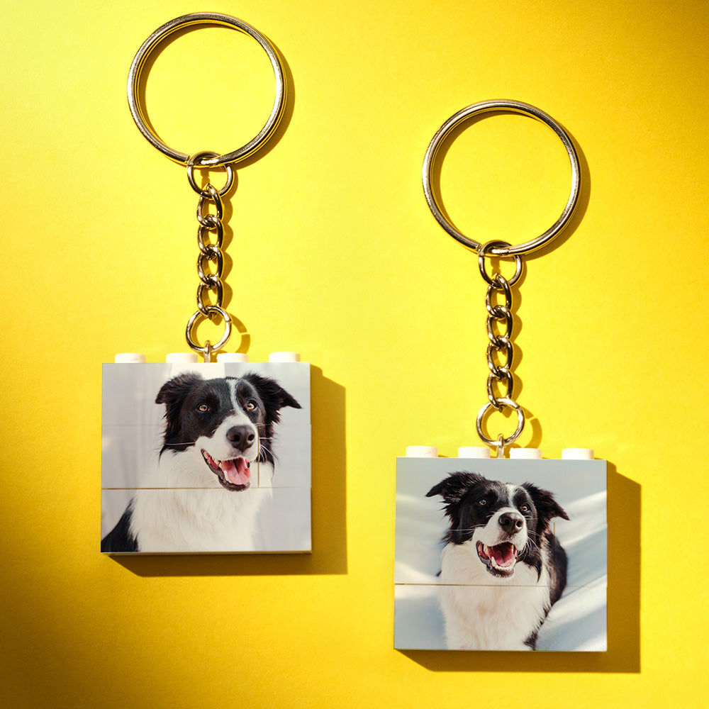 Custom Photo Building Block Keychain Bricks Puzzle Keychain Square Shape