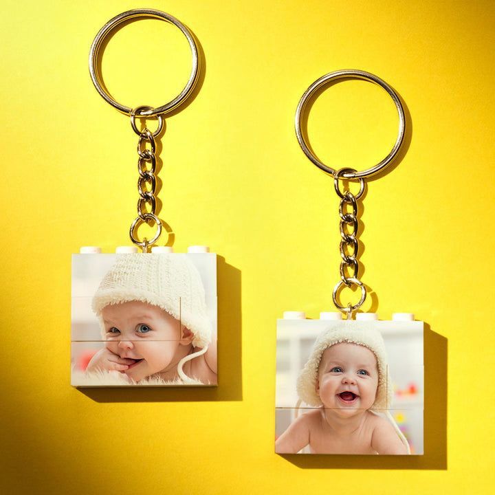 Custom Photo Building Block Keychain Bricks Puzzle Keychain Square Shape