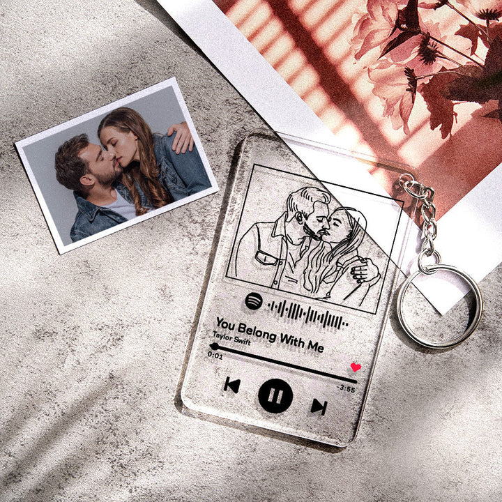 Gifts for Her Custom 3D Photo Keychain Photo Plaque Personalized Frame with Engraved