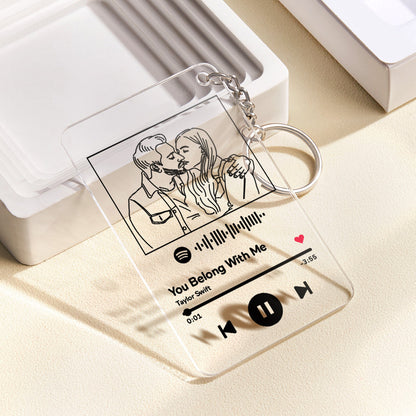 Gifts for Her Custom 3D Photo Keychain Photo Plaque Personalized Frame with Engraved