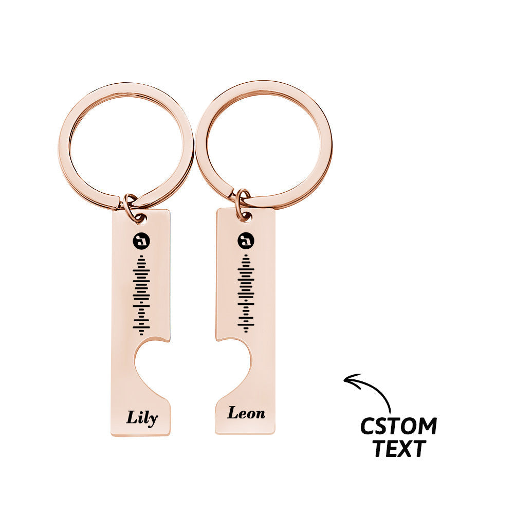 Scannable Custom Music Code Keychain 2pcs a Set
