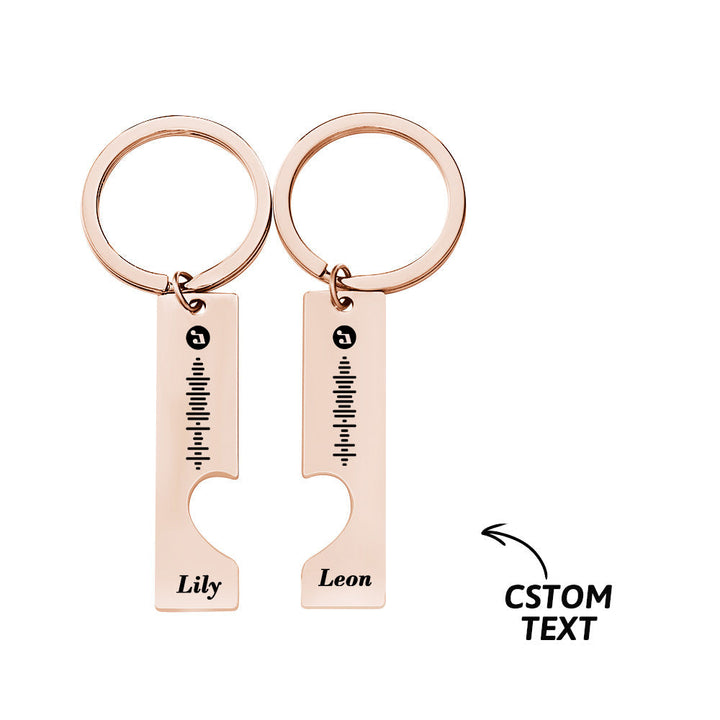 Scannable Custom Music Code Keychain 2pcs a Set