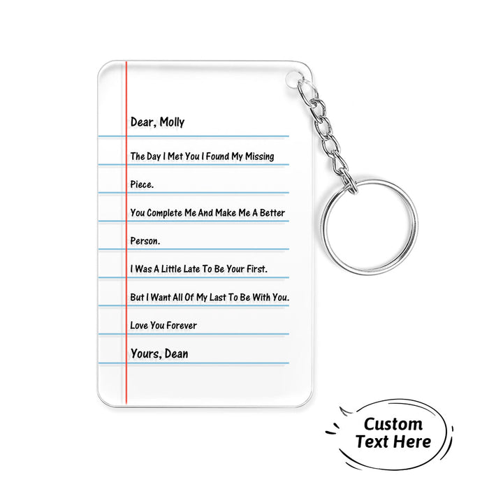 Custom Acrylic Love Letter Keychain Valentine's Day Gift For Boyfriend