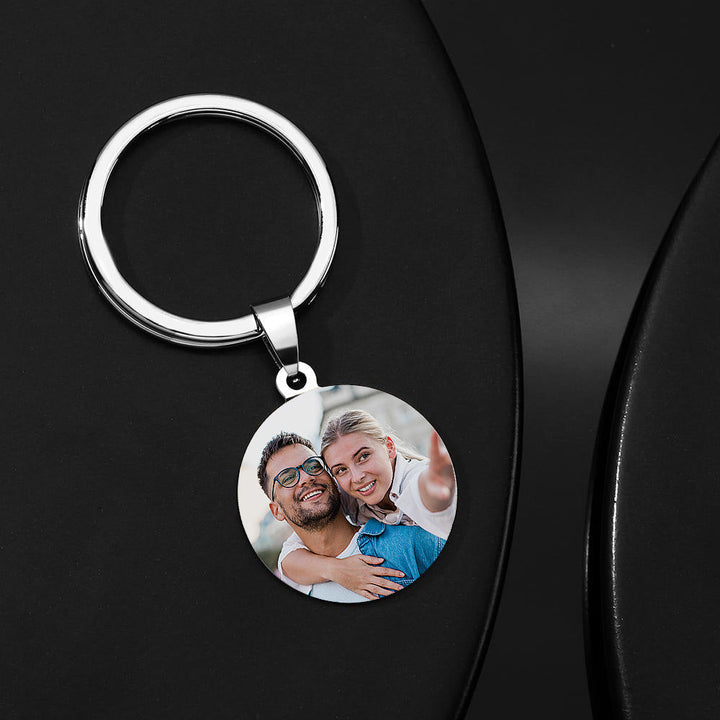 Custom Photo Keychain Custom Name Keychain for Husband Anniversary Gift