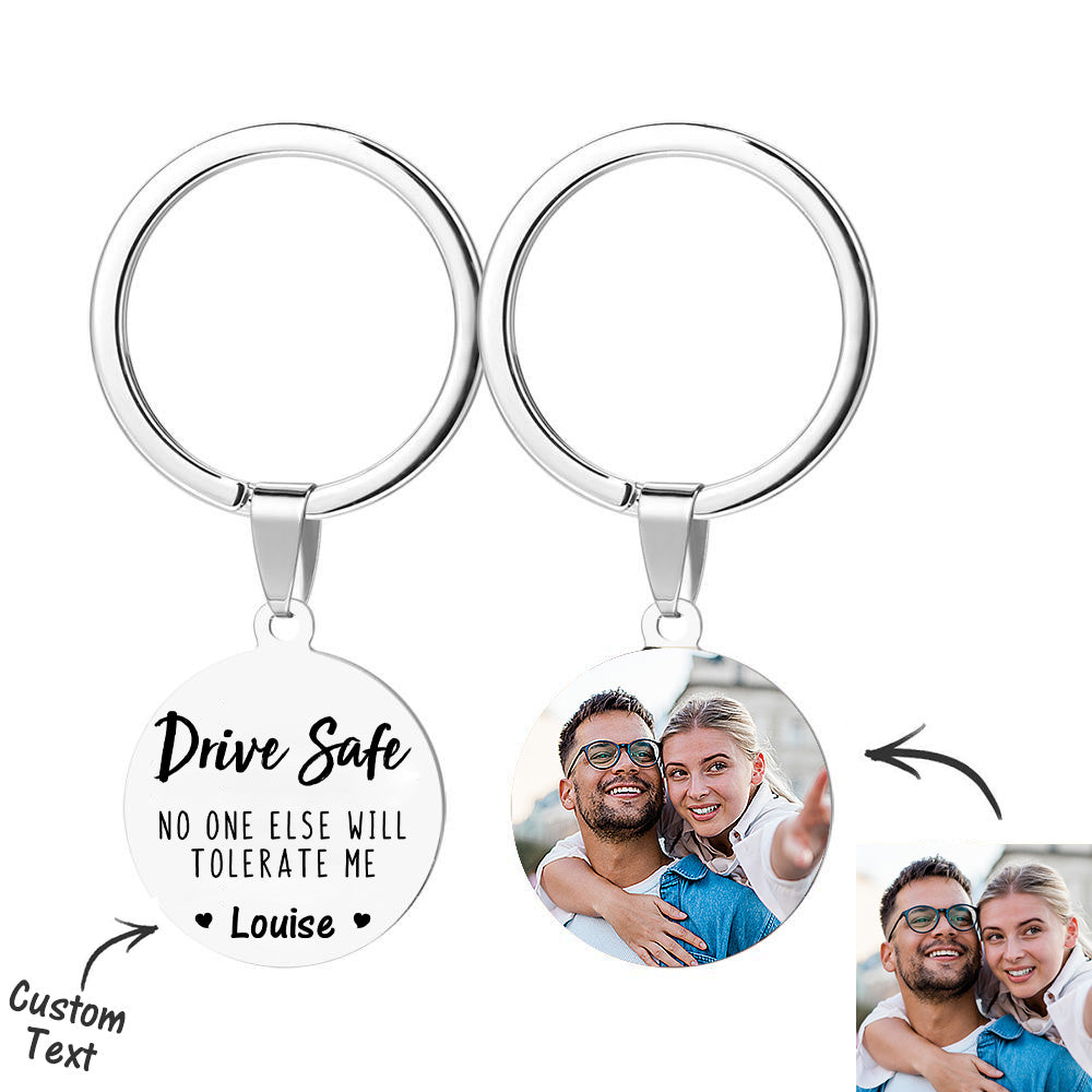 Custom Photo Keychain Custom Name Keychain for Husband Anniversary Gift