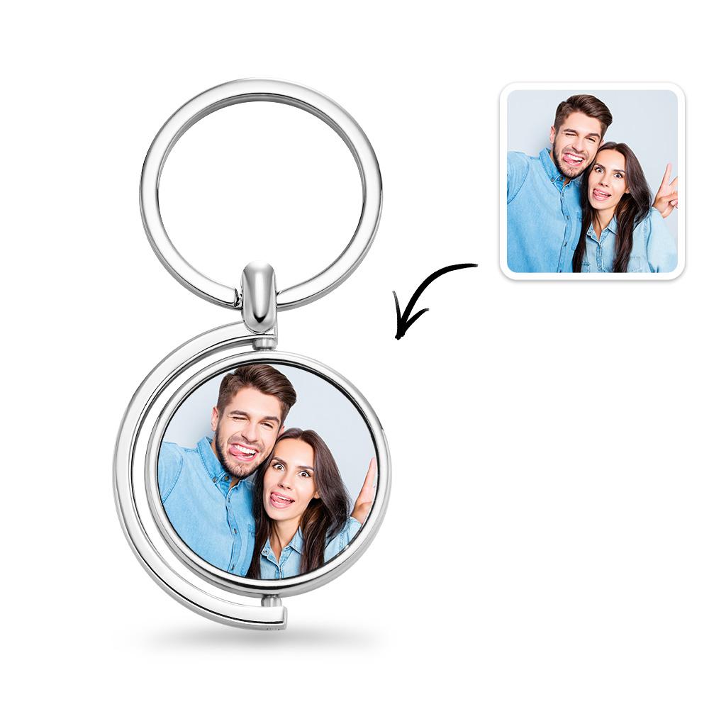 Custom Photo Keychain Whirling Simple Metal Gifts