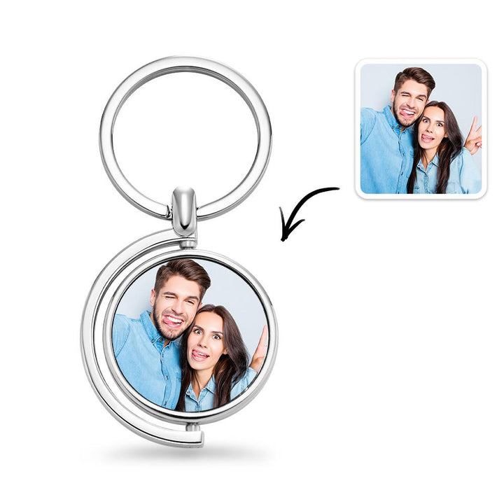 Custom Photo Keychain Whirling Simple Metal Gifts