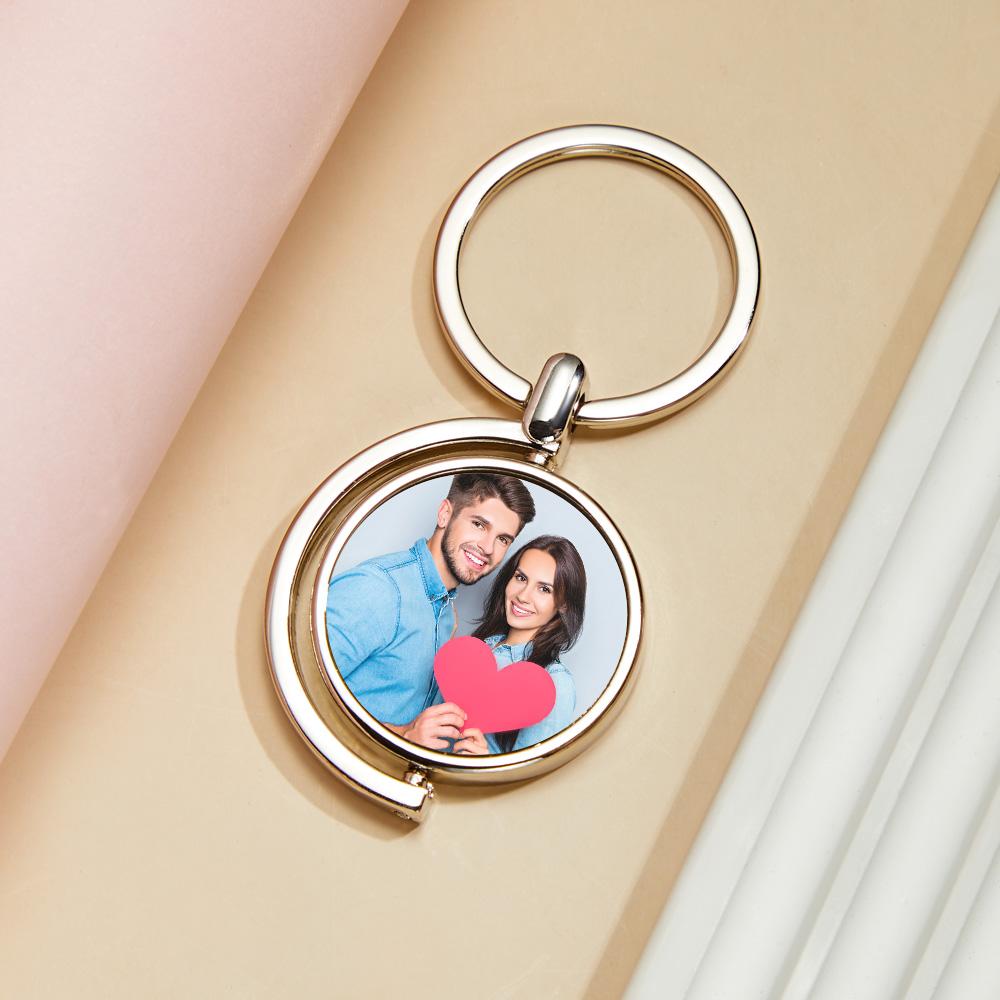 Custom Photo Keychain Whirling Simple Metal Gifts