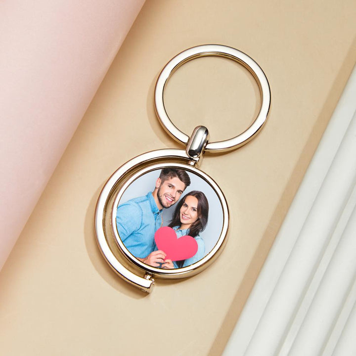 Custom Photo Keychain Whirling Simple Metal Gifts