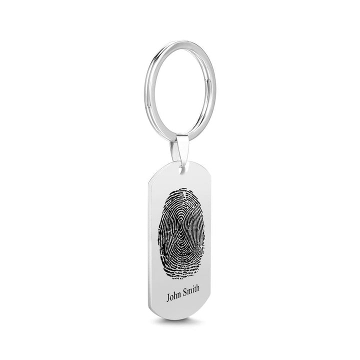 Custom Photo Keychain fingerprint Keychain Engraved Keychain Gift For Boyfriend
