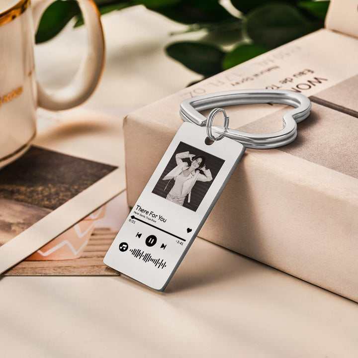Custom Photo Scannable Code Keychain Music Keychain-Best Gifts