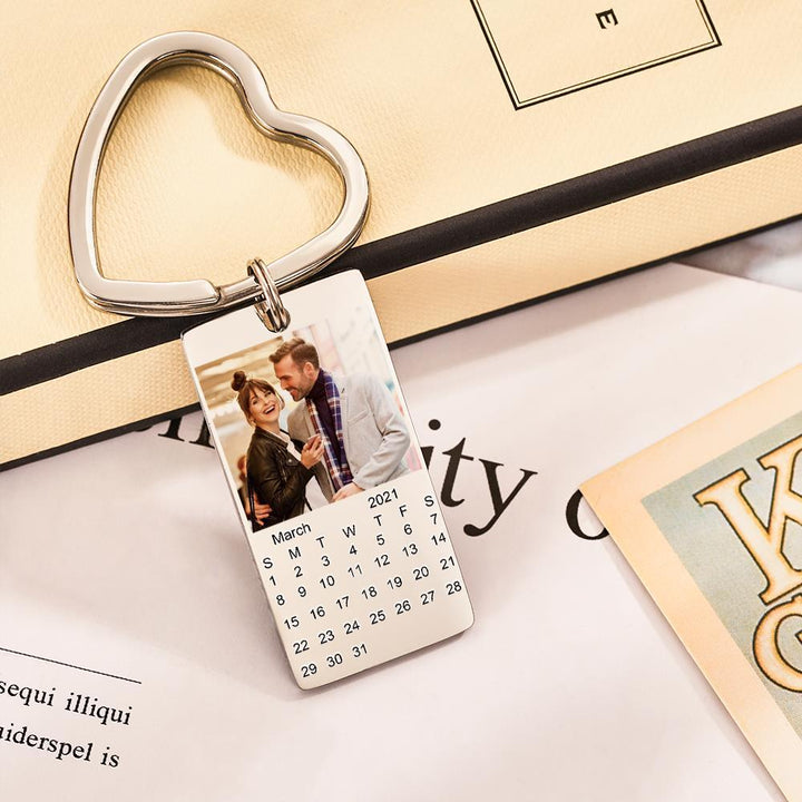 Calendar Keychain Personalized Calendar Keychain With Picture Custom Calendar Photo Keychain