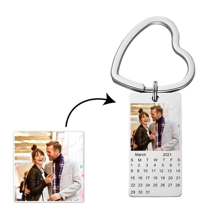 Calendar Keychain Personalized Calendar Keychain With Picture Custom Calendar Photo Keychain
