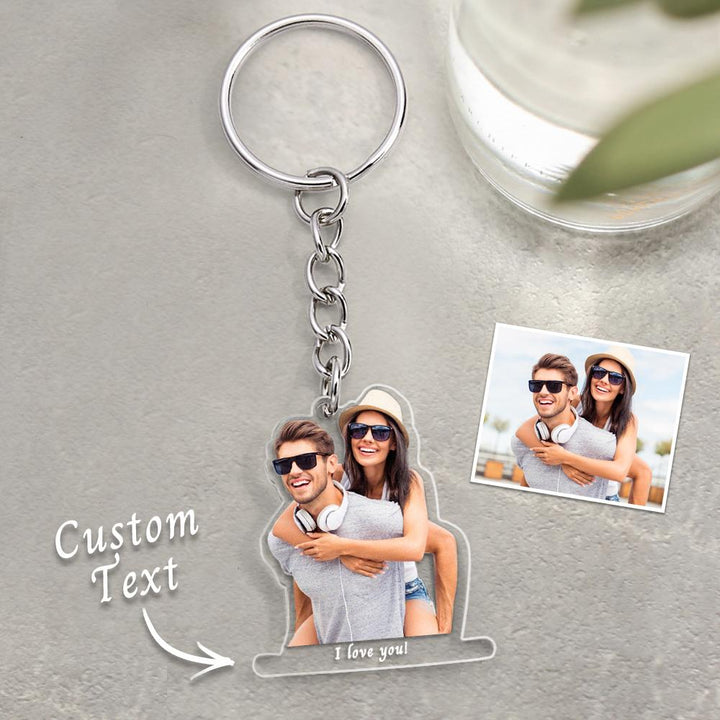 Custom Photo Acrylic Keychain With Text Unique Gifts For Couples