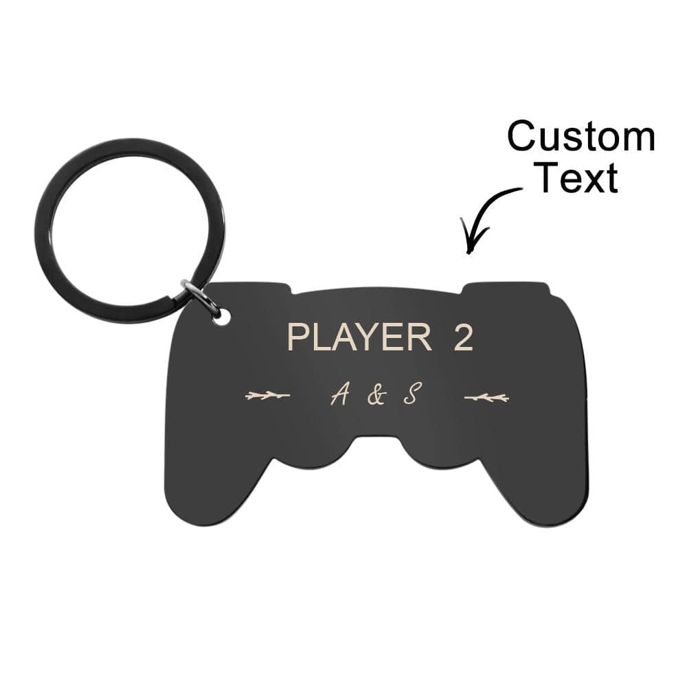 Personalized Gamepad Keychain Funny Engraved Player Keychain For Couples