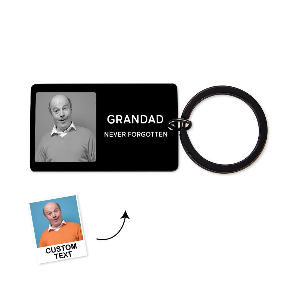 Custom Photo Keychain With Your Text Key Chain Gifts For Memorial Person