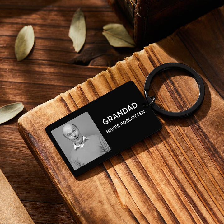 Custom Photo Keychain With Your Text Key Chain Gifts For Memorial Person