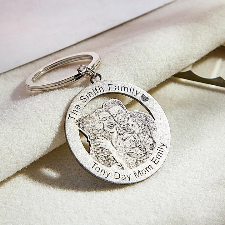 Custom Photo Keychain Creative Family Theme Gifts