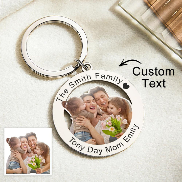 Custom Photo Keychain Creative Family Theme Gifts